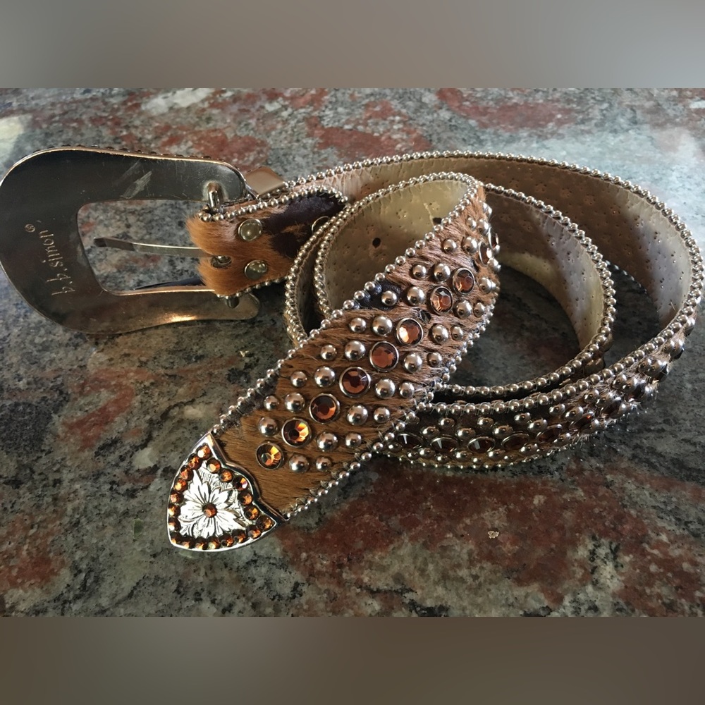 Uniquely designed BBSimon handcrafted belt.